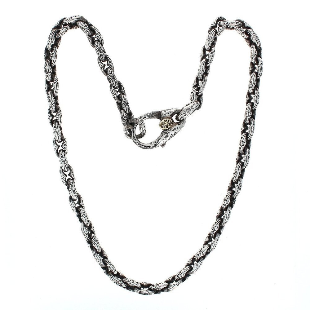 Scott Kay Sterling Engraved Anchor Link Necklace